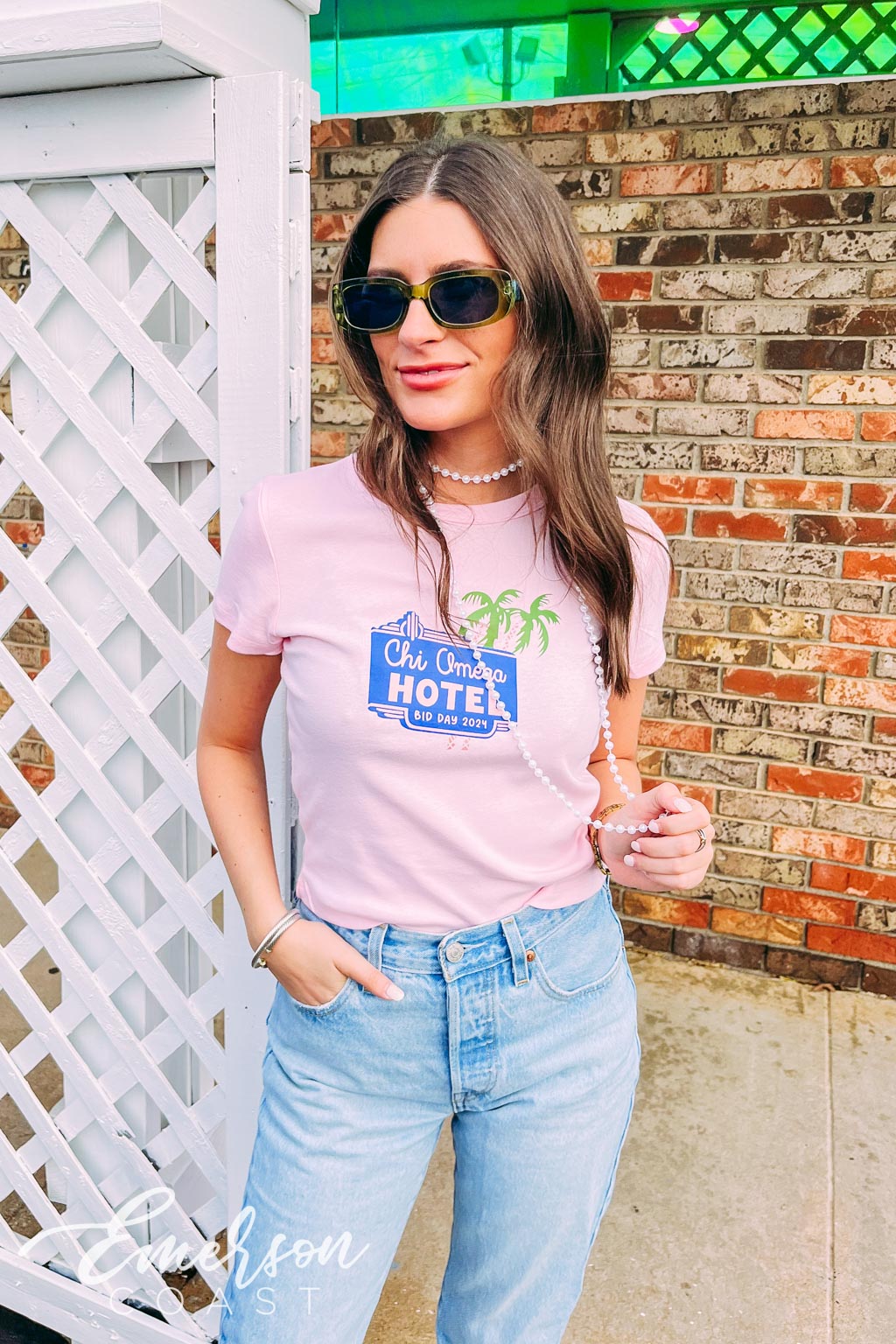 Chi Omega Hotel California Bid Day Baby Tee