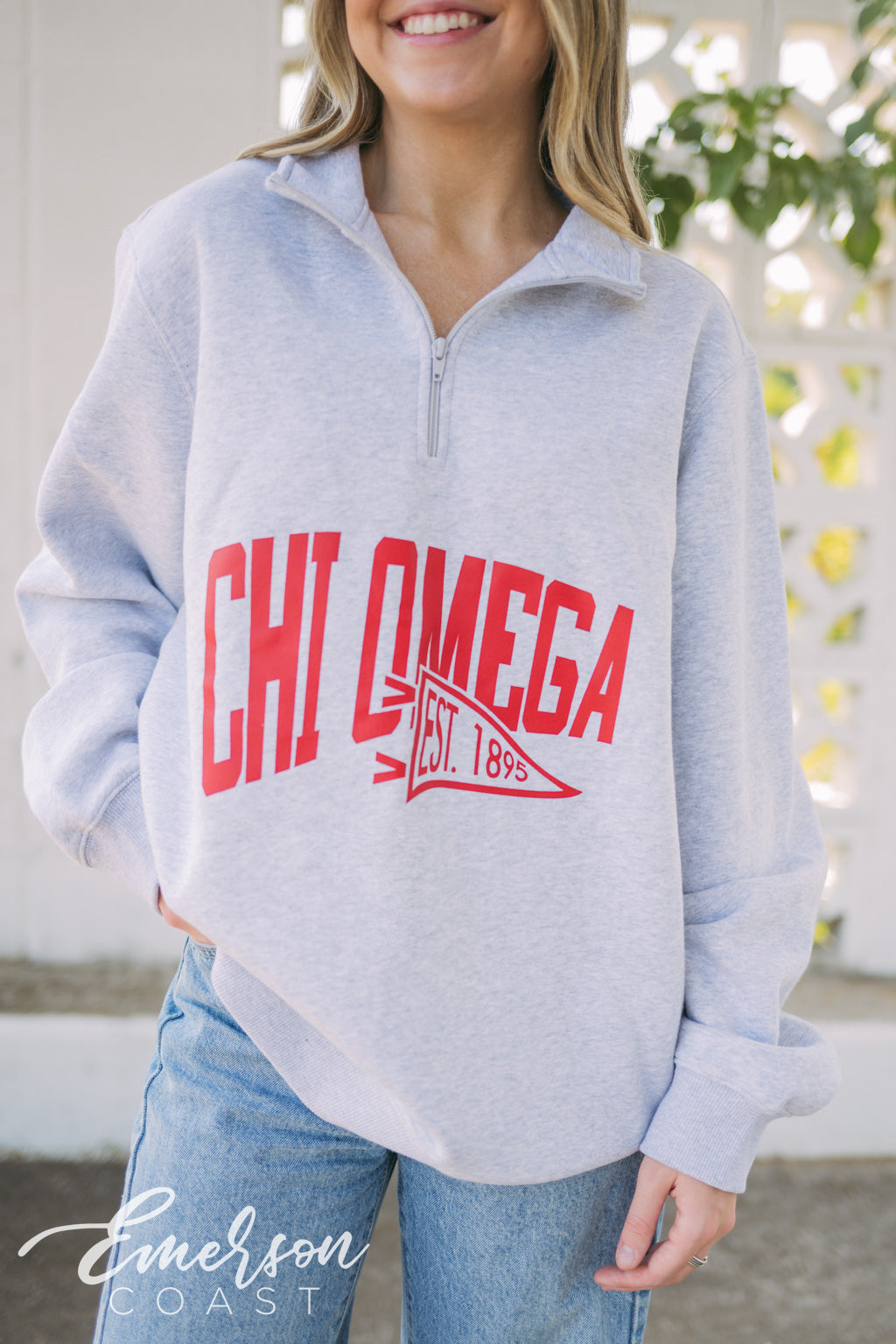 Chi Omega Quarter Zip Pullover
