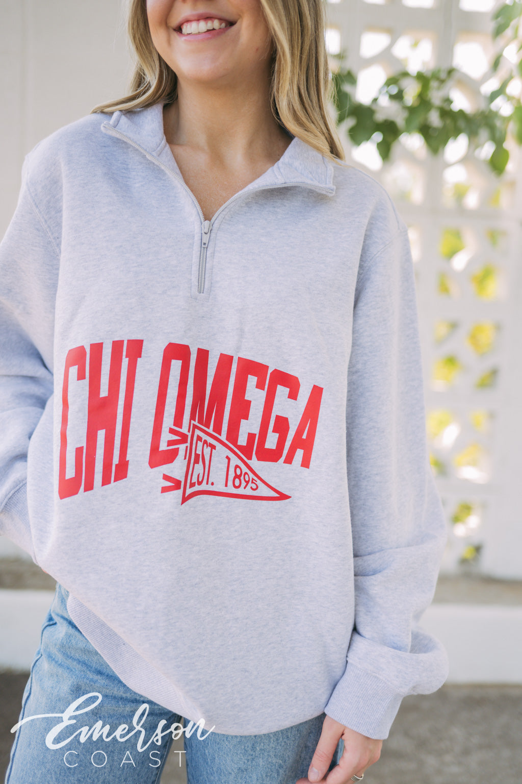 Chi Omega Quarter Zip Pullover