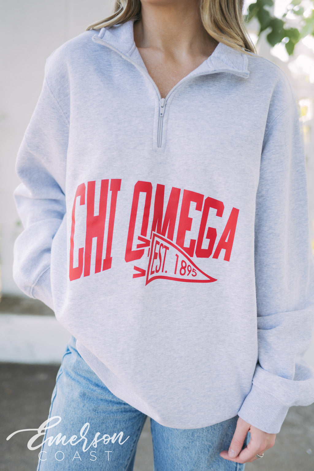 Chi Omega Quarter Zip Pullover