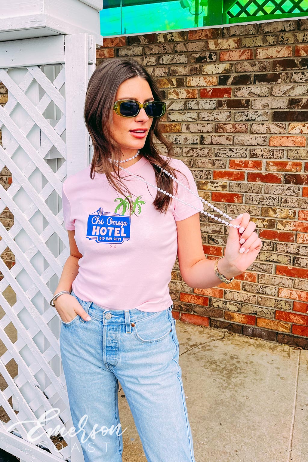 Chi Omega Hotel California Bid Day Baby Tee