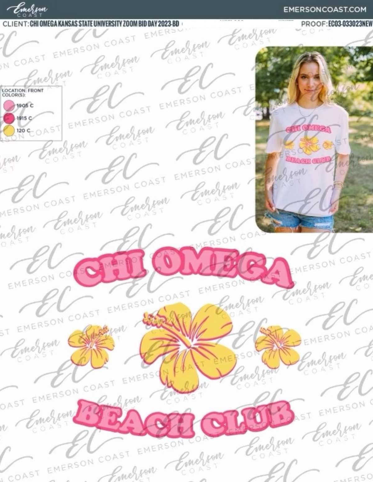Chi Omega Beach Club Bid Day Tee