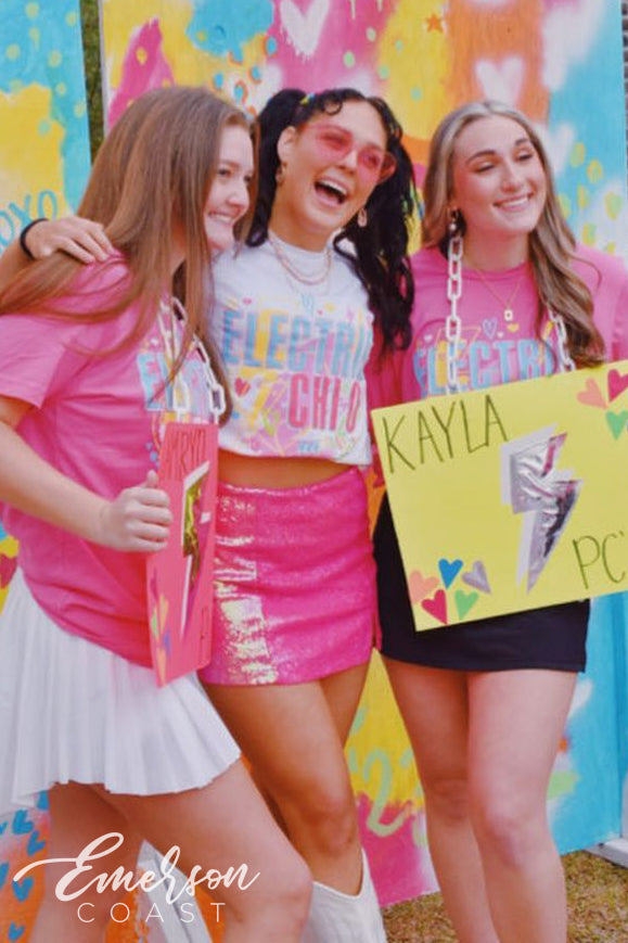 Chi Omega Bid Day Electric Colorful Tee