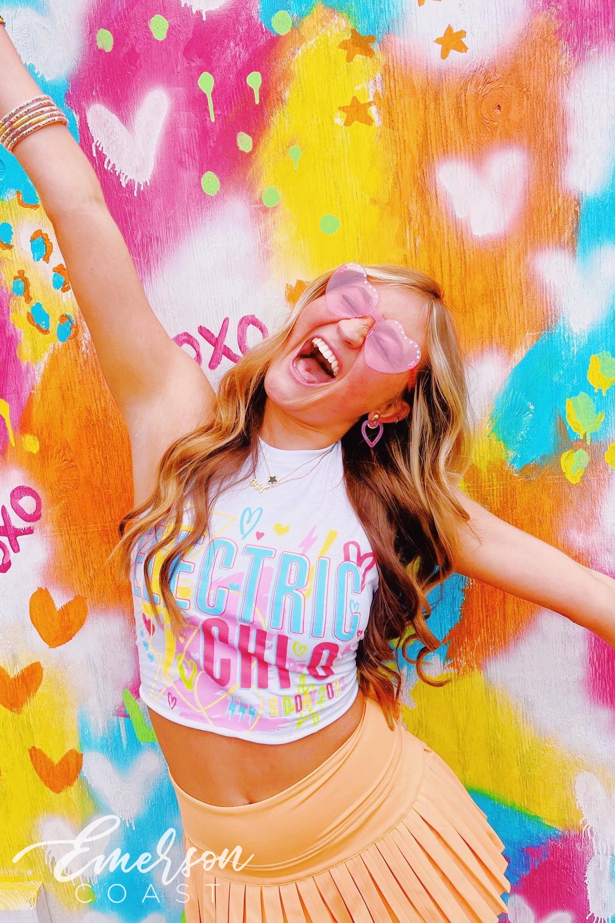 Chi Omega Bid Day Electric Colorful Tee