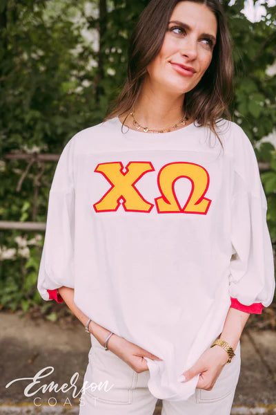 Chi Omega Recruitment and Bid Day Greek Letter Jersey