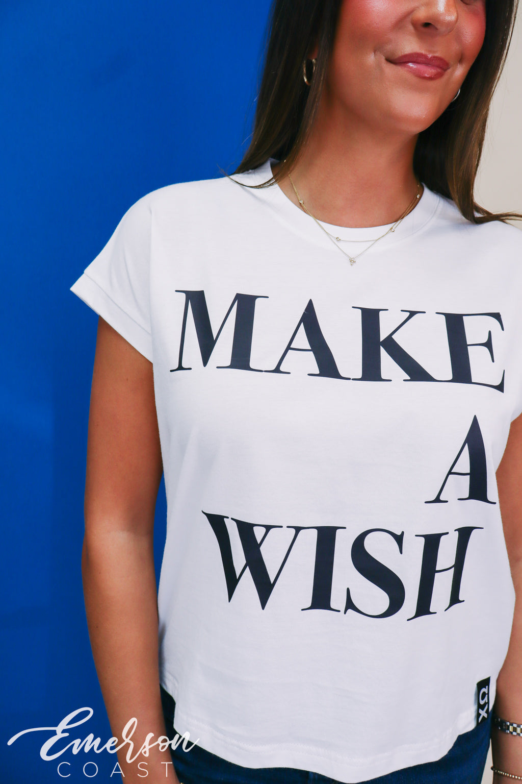 Chi Omega Make A Wish Rolled Cuff Tee