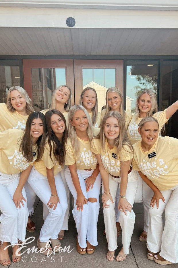 Chi Omega Yellow Make A Wish Tshirt