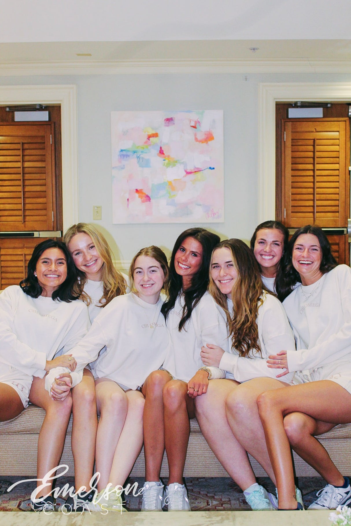 Chi Omega Cream Matching Work Week Sets
