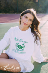 Chi Omega Pickleball Club White Crewneck