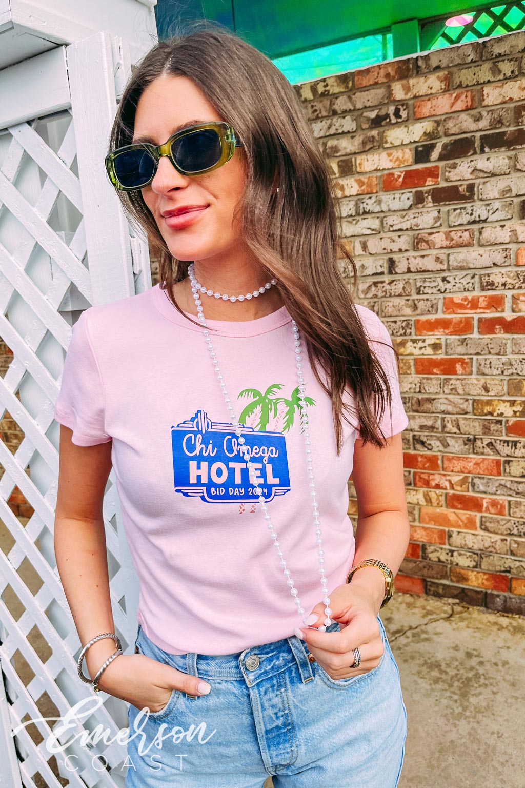 Chi Omega Hotel California Bid Day Baby Tee