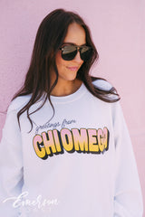 Chi Omega Greetings From Postcard PR Crewneck