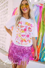 Chi Omega Colorful Skull and Crossbones Bid Day Tee