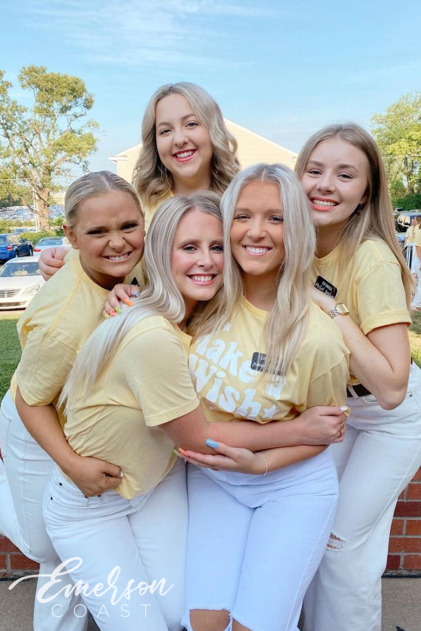 Chi Omega Yellow Make A Wish Tshirt
