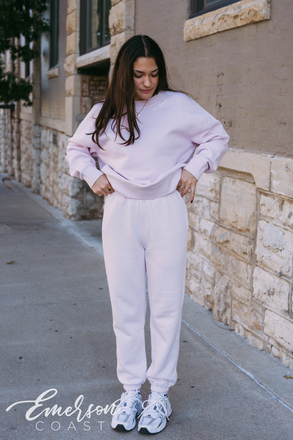 Chi Omega Orchid Crewneck and Jogger Set