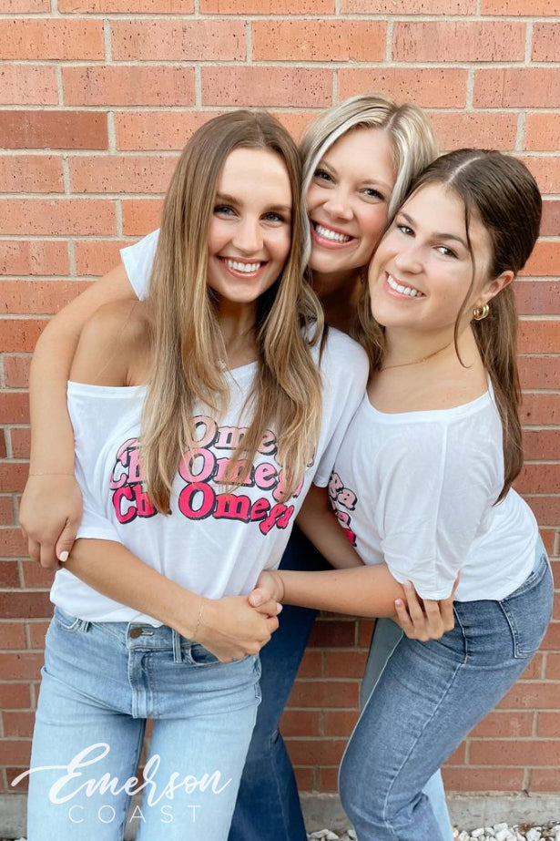Chi Omega Repeating Recruitment Slouchy Tee