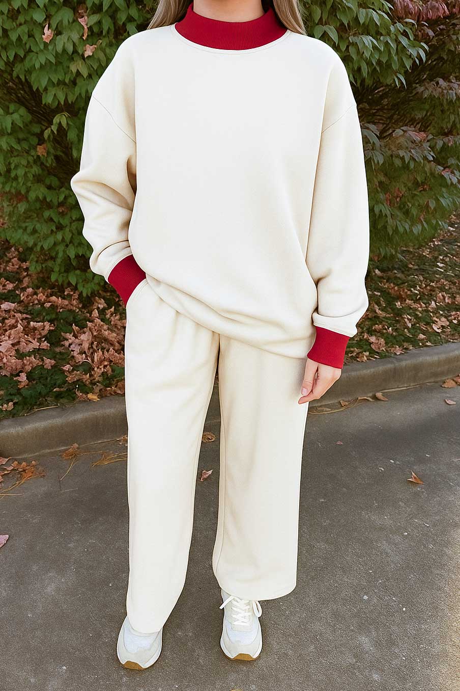 Emerson Coast Shoreline Mock Neck and Wide Leg Pants Set