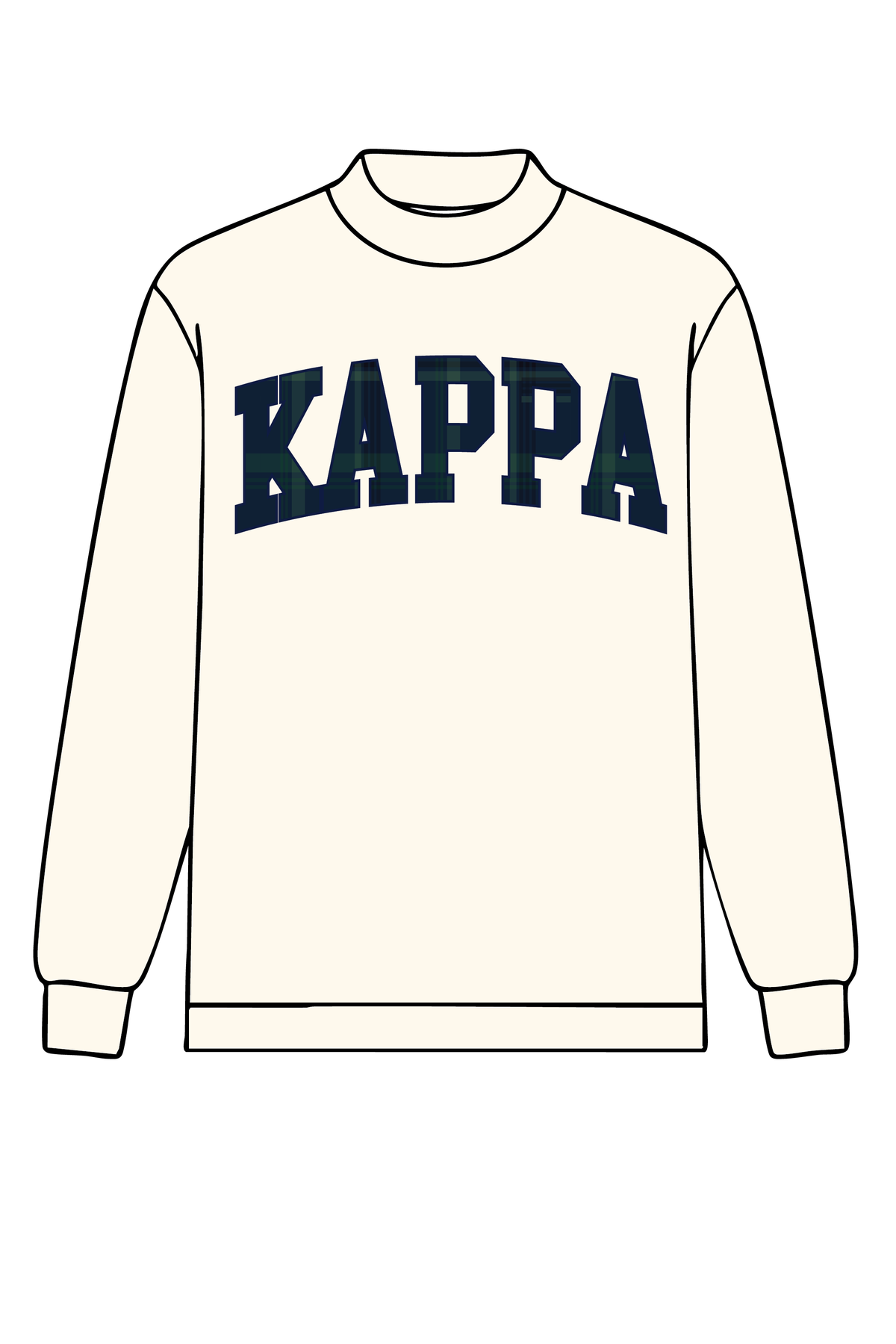 Kappa Cream Plaid Mock Neck Longsleeve