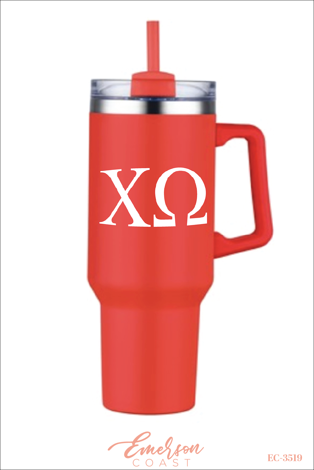 Chi Omega Red Water Bottle Cup