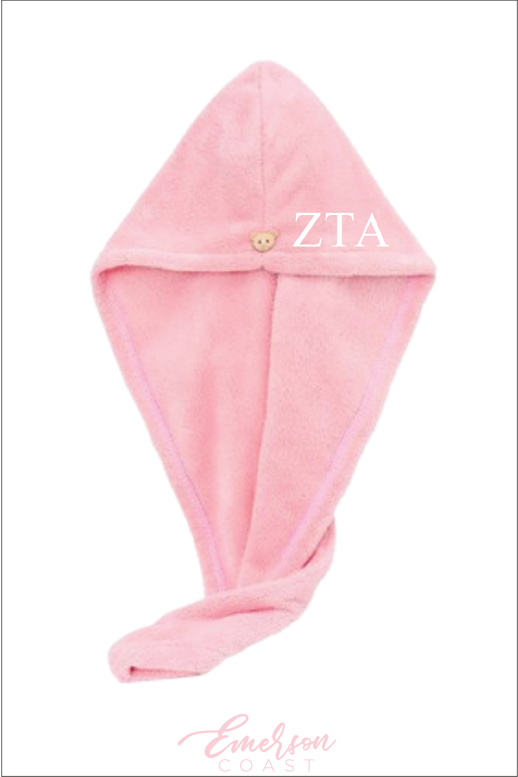 Zeta Tau Alpha Pink Towel Head Wrap