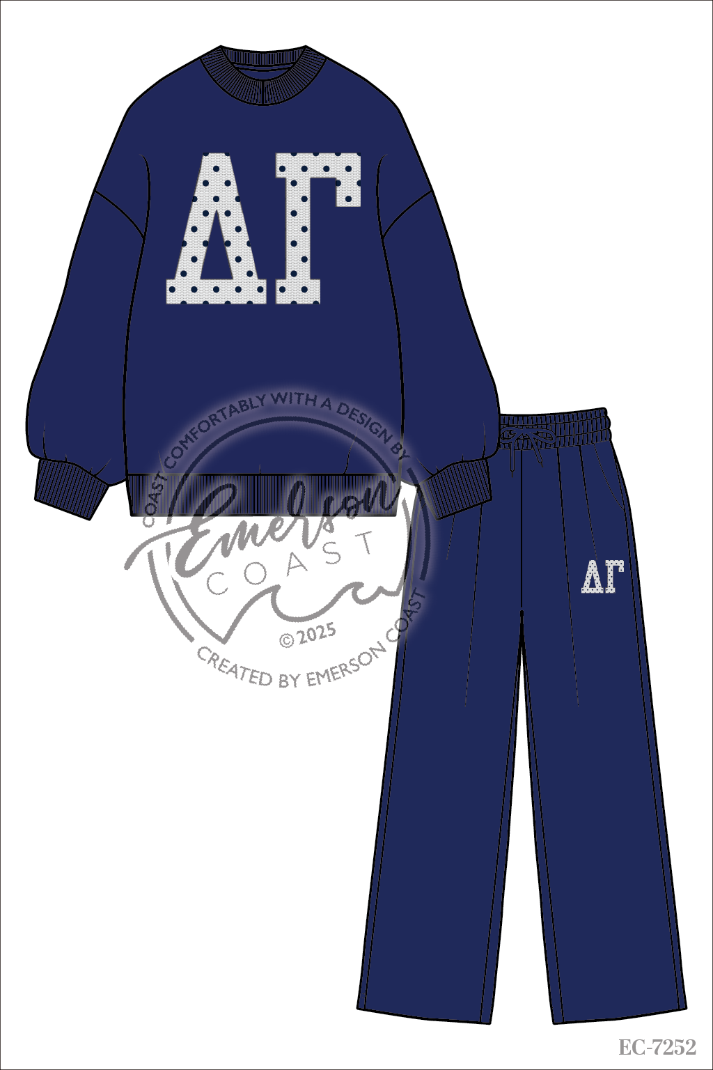 Delta Gamma Polka Dot Mockneck Set