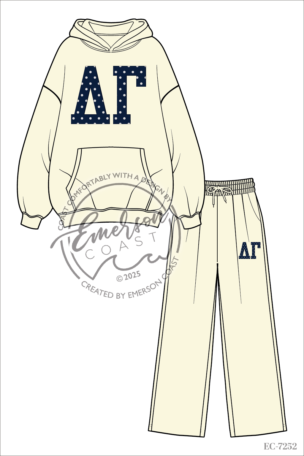 Delta Gamma Polka Dot Hoodie & Wide Leg Set