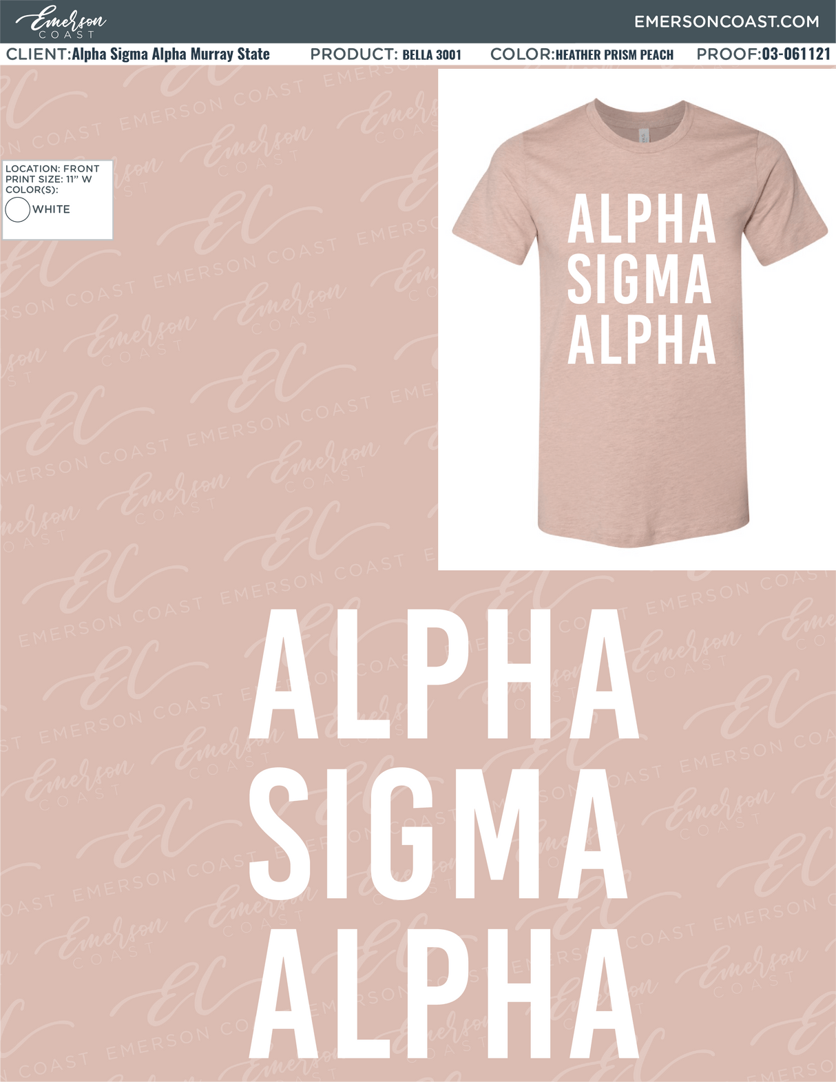 03-061121 Alpha Sigma Alpha Murray State University Recruitment Peach Tee 2021-01