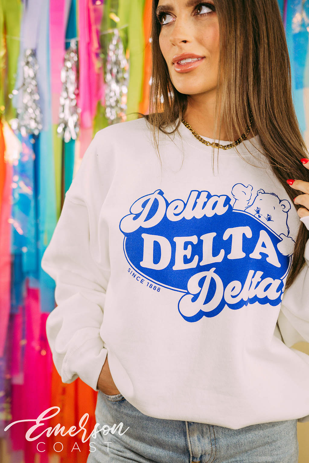 Tri Delta Bear Crewneck