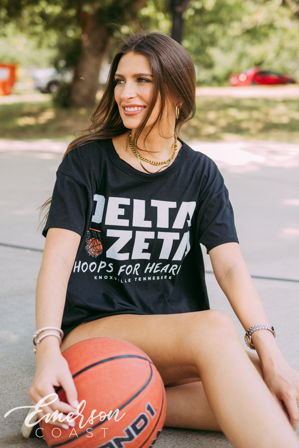 Delta Zeta Hoops for Hearing Tee