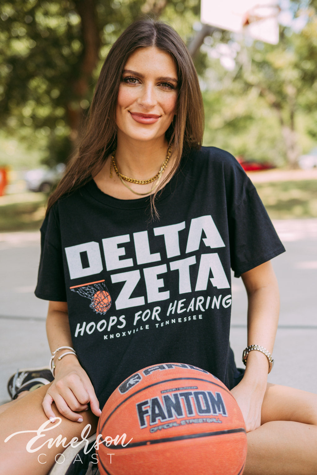 Delta Zeta Hoops for Hearing Tee