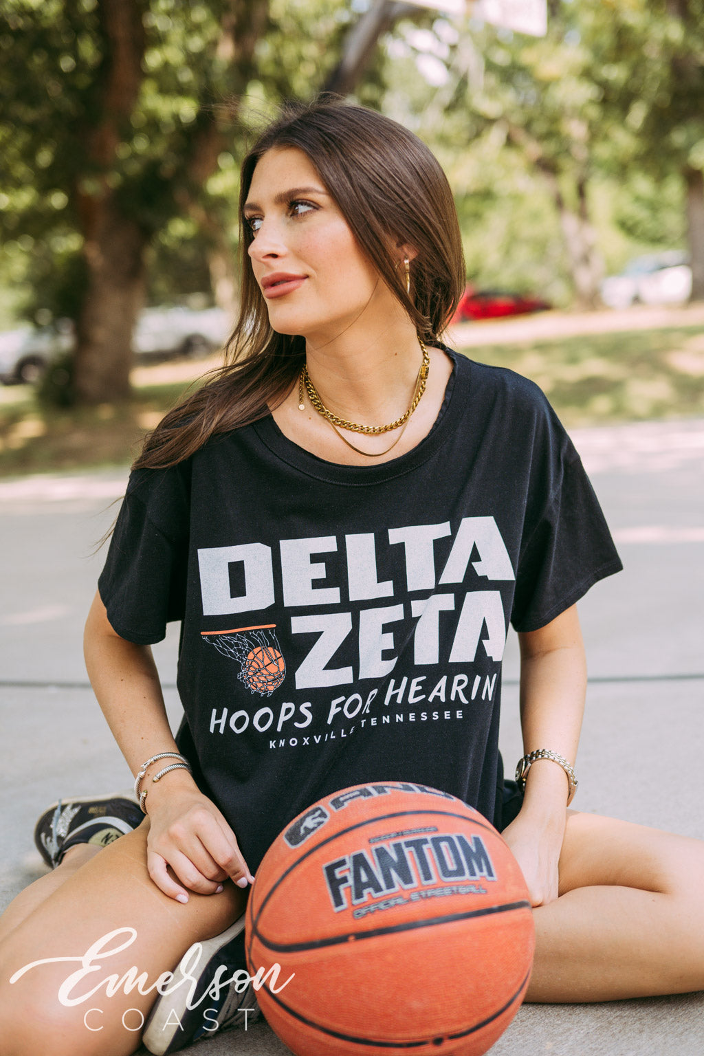 Delta Zeta Hoops for Hearing Tee