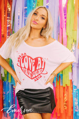 Delta Zeta Philanthropy Love At First Sound Slouchy Tee