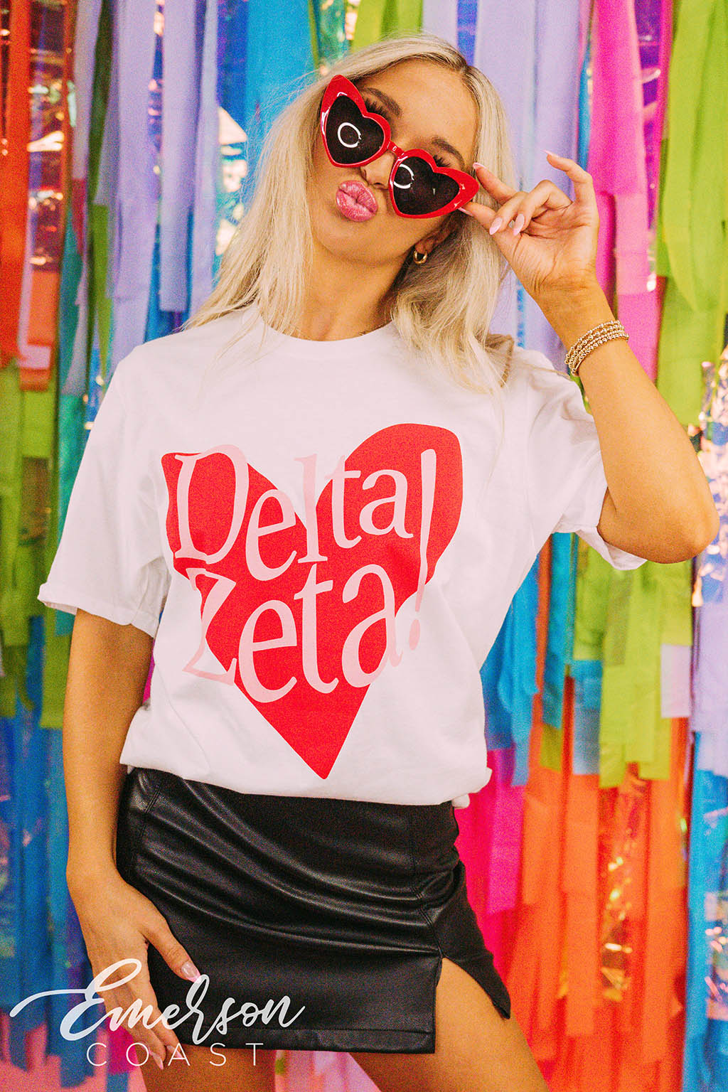 Delta Zeta Bid Day Simple Heart Tee