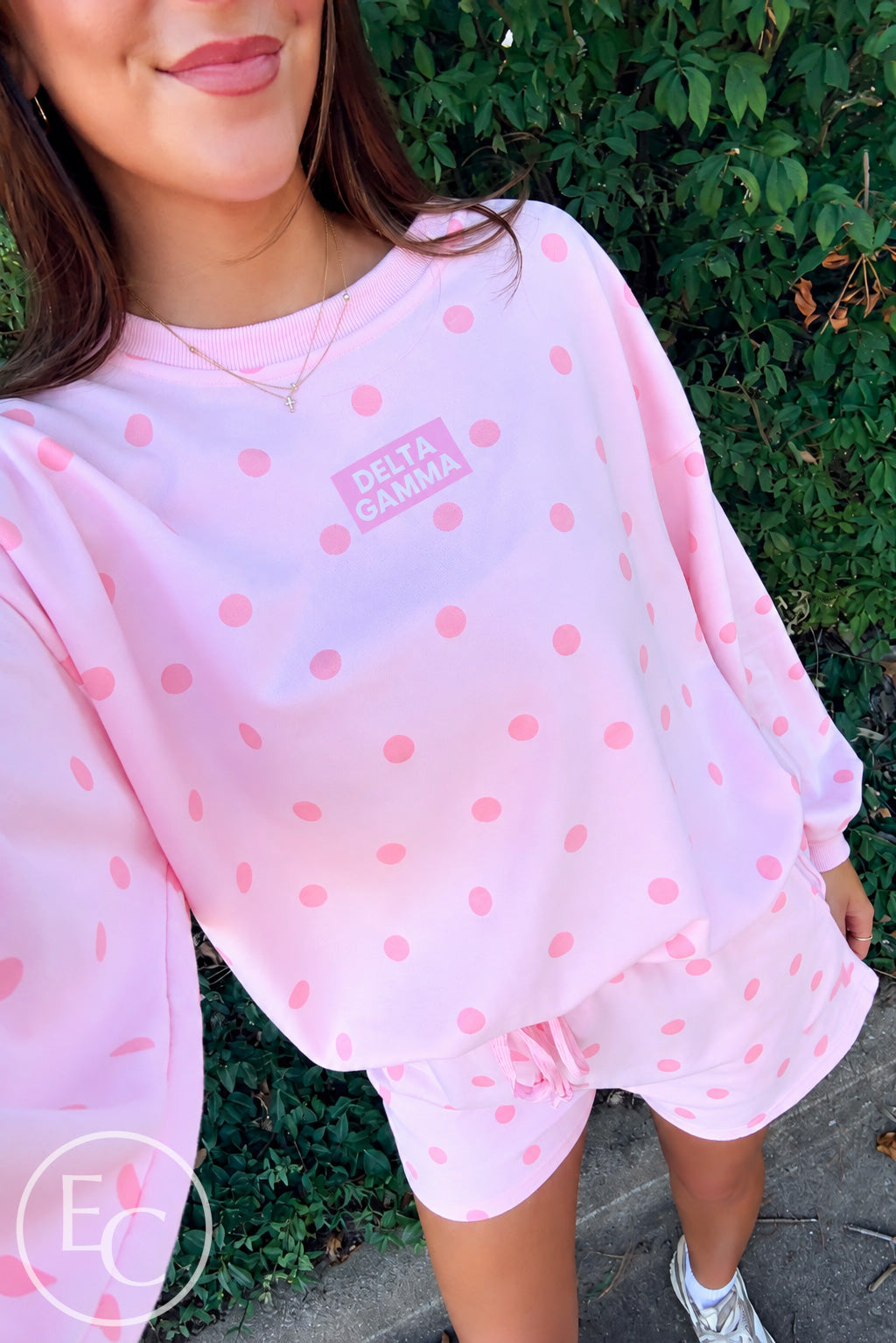 Delta Gamma Pink Polka Dot Patch Set