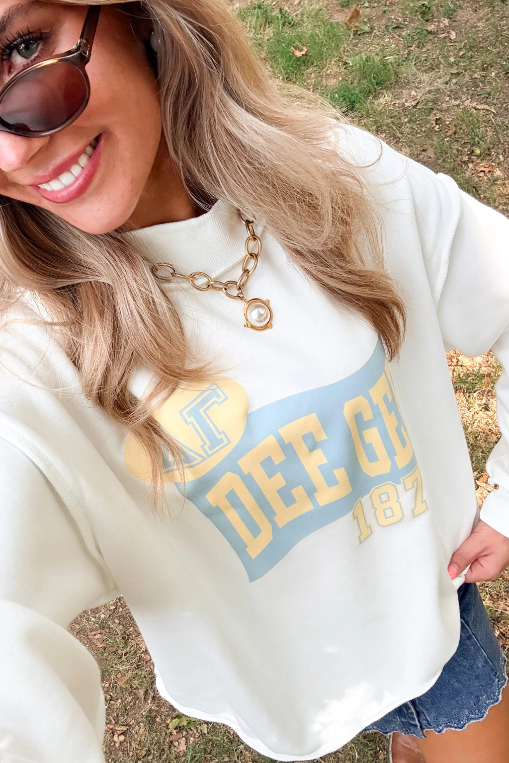 Delta Gamma White PR Mockneck