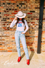 Tri Delta Apres Ski Bid Day Long Sleeve Baby Tee