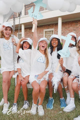 Delta Gamma White Oversized Bid Day Greek Letter Jersey