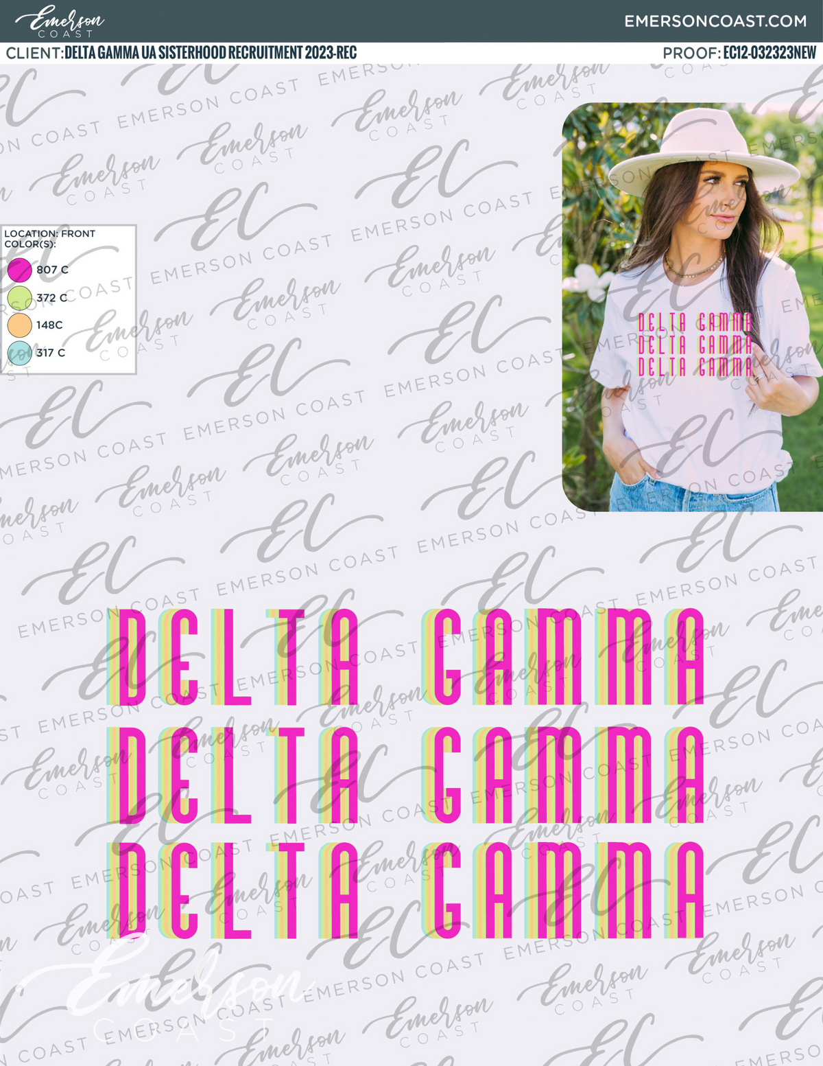 Delta Gamma Colorful Neon Sisterhood Tee