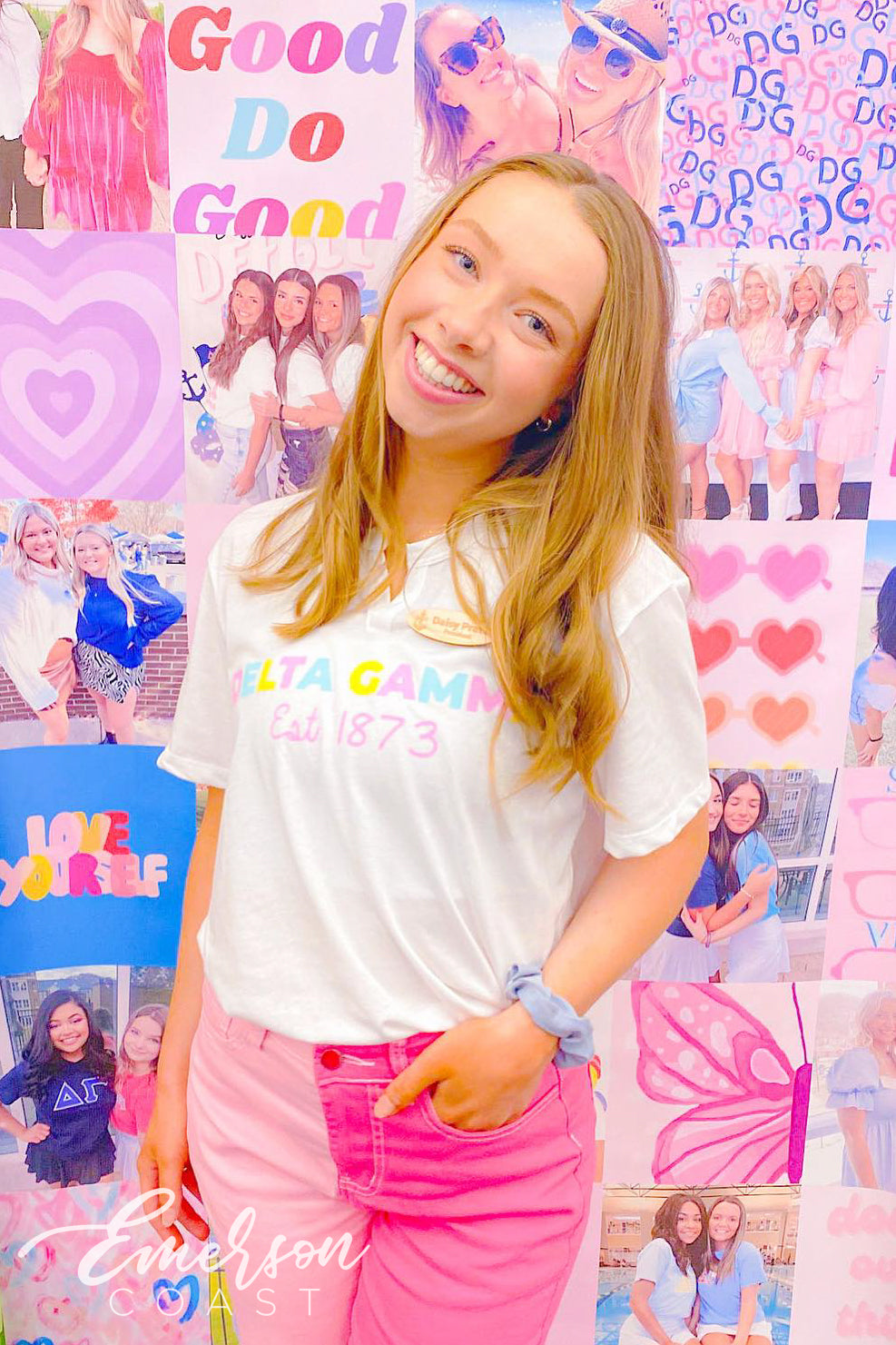 Delta Gamma Pastel Sisterhood Notch Tee