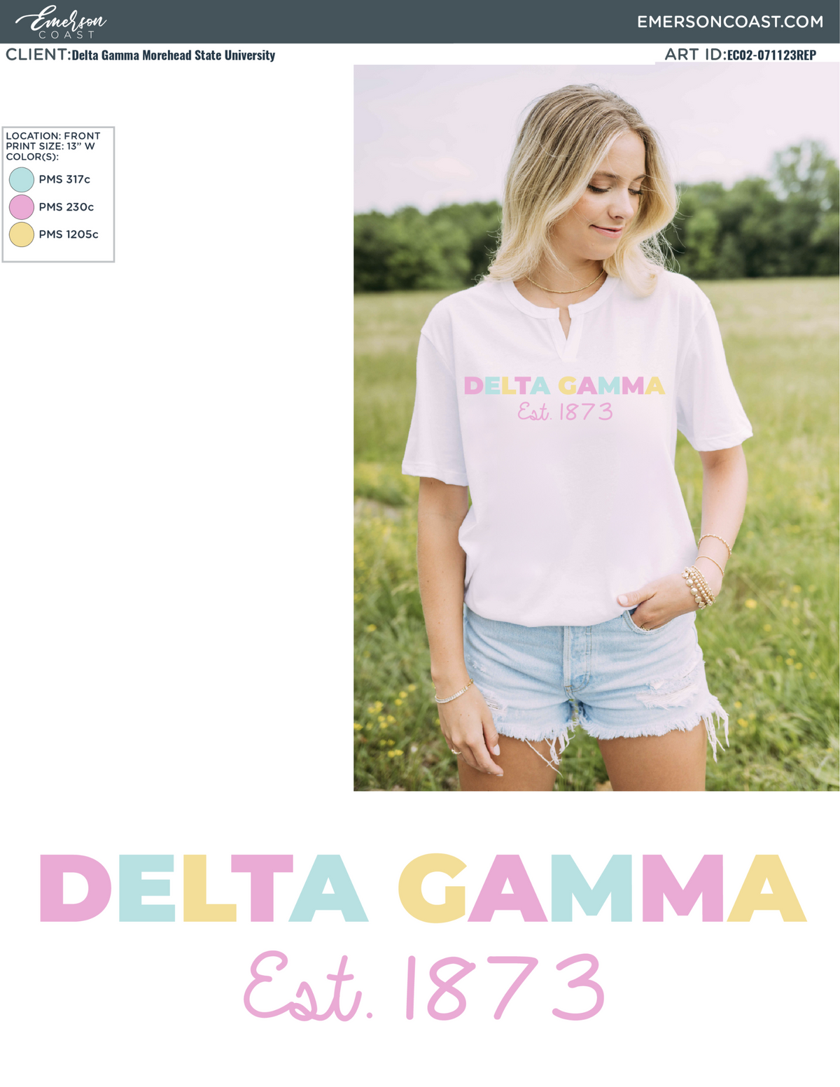 Delta Gamma Pastel Sisterhood Notch Tee