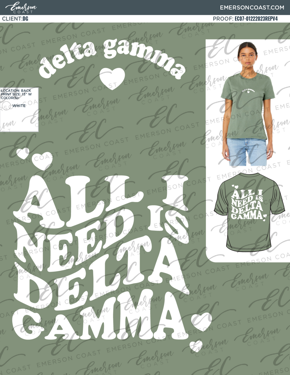 Delta Gamma Simple Heart Recruitment Tee