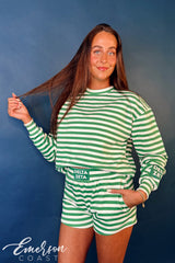 Delta Zeta Green Striped Patch Set