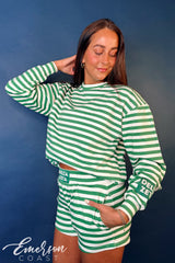 Delta Zeta Green Striped Patch Set