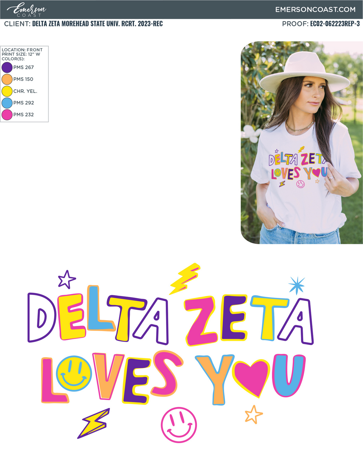 Delta Zeta Loves You Doodle Tee