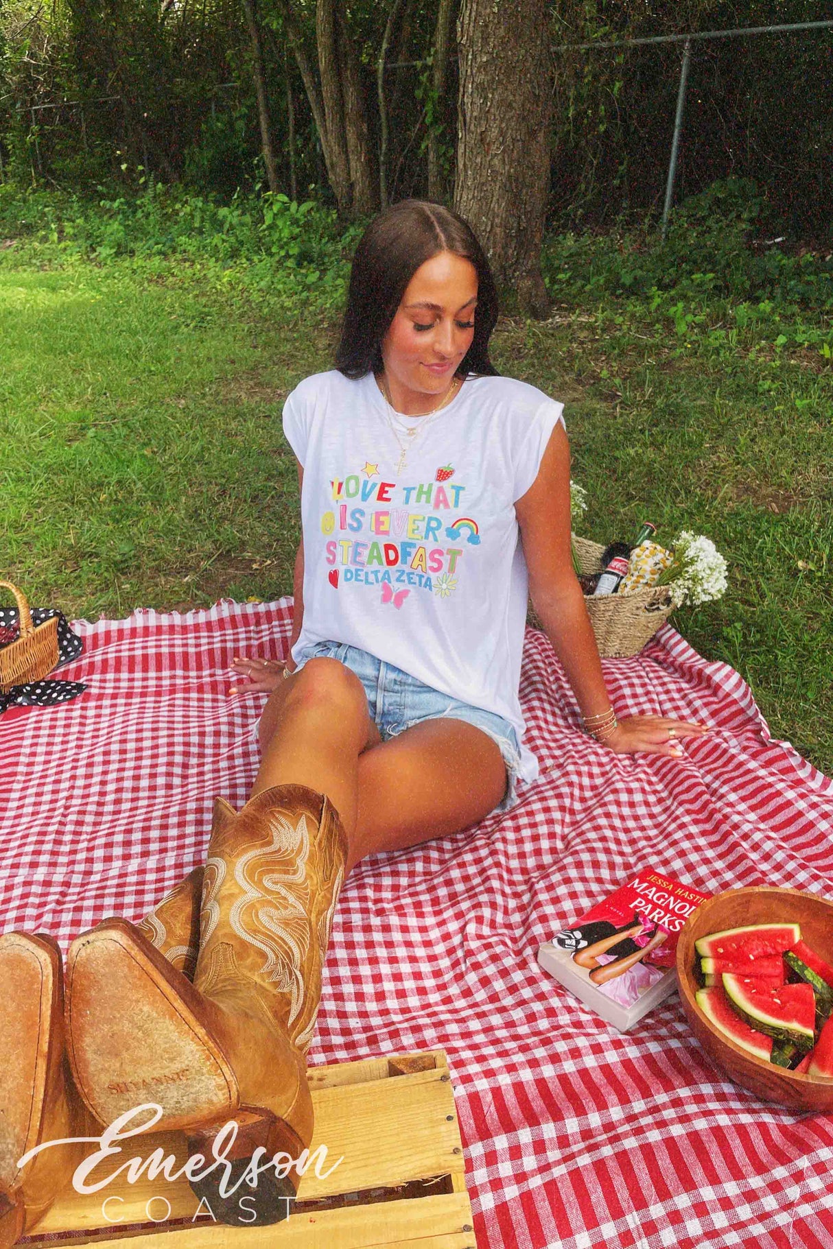 Delta Zeta Love That Is Ever Steadfast Rolled Cuff Tee