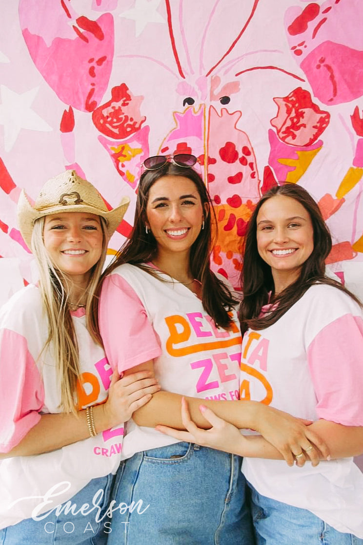 Delta Zeta Craws for a Cause Colorblock Henley