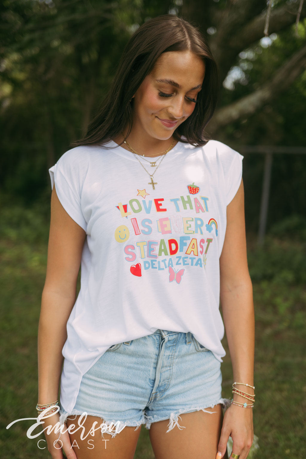 Delta Zeta Love That Is Ever Steadfast Rolled Cuff Tee