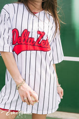 Delta Zeta Pinstripe Baseball Jersey