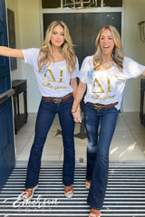 Delta Gamma Recruitment Gold Foil Slouchy Tee