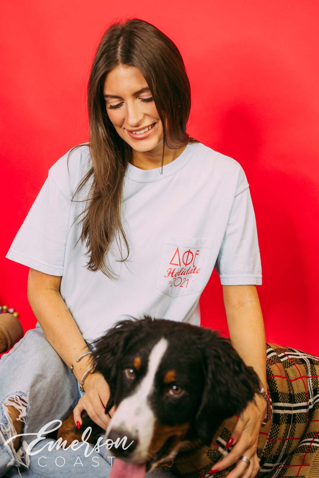 Delta Phi Epsilon Holidate Dog Tshirt