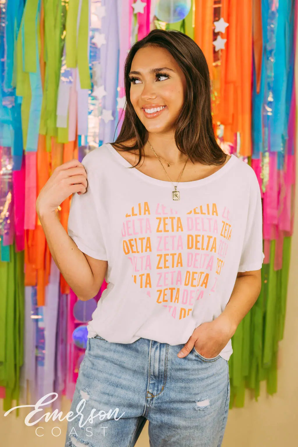 Delta Zeta Repeating Heart Tee